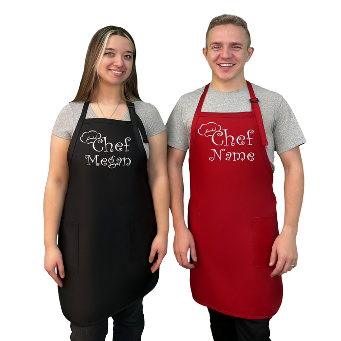 Personalized Apron Embroidered Chef Any Name Design Add a Name, premium quality apron with embroidery, great gift personalized apron