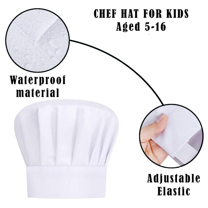 Personalized Customized Kids Chef Hat Cap Adjustable Cotton Polyester 5-13 years old for Cooking, Baking – Any Name Design - Great Gift for Toddler Children Girls Boys